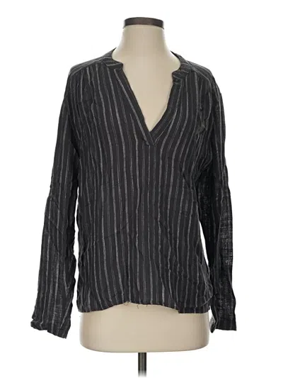 Pre-owned Splendid Long Sleeve Blouse In Gray