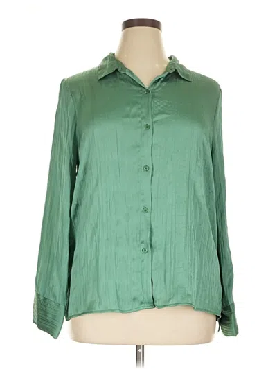 Pre-owned Splendid Long Sleeve Blouse In Green