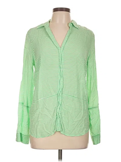 Pre-owned Splendid Long Sleeve Blouse In Green