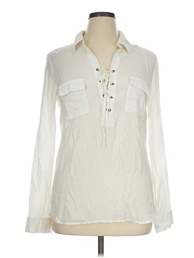 Pre-owned Splendid Long Sleeve Blouse In Ivory