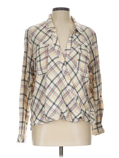 Pre-owned Splendid Long Sleeve Blouse In Ivory