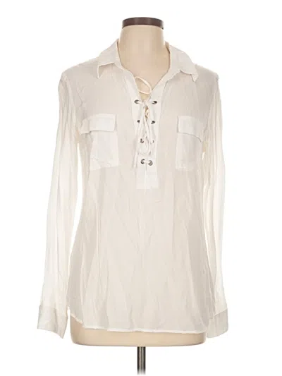 Pre-owned Splendid Long Sleeve Blouse In Ivory