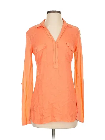 Pre-owned Splendid Long Sleeve Blouse In Orange