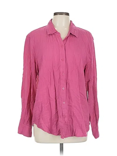 Pre-owned Splendid Long Sleeve Blouse In Pink