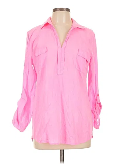 Pre-owned Splendid Long Sleeve Blouse In Pink