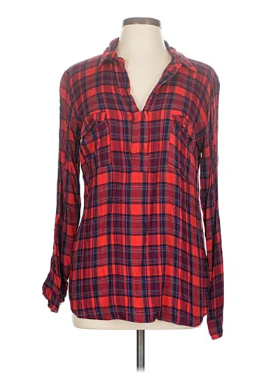 Pre-owned Splendid Long Sleeve Blouse In Red