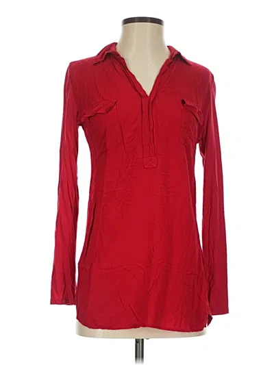 Pre-owned Splendid Long Sleeve Blouse In Red
