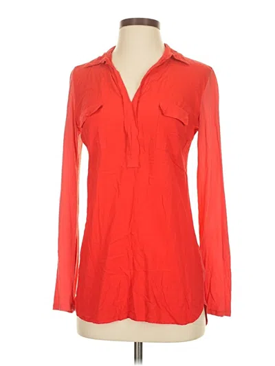 Pre-owned Splendid Long Sleeve Blouse In Red