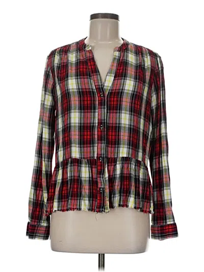 Pre-owned Splendid Long Sleeve Blouse In Red