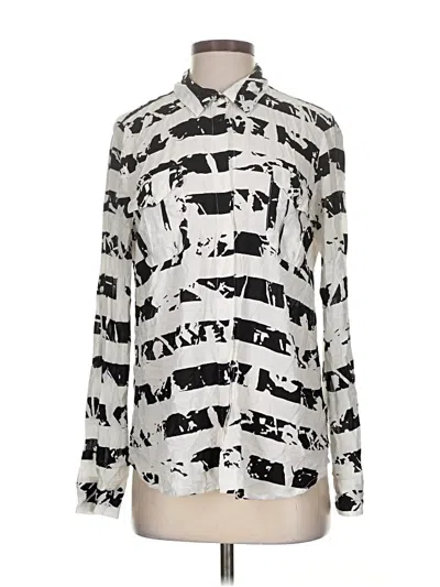Pre-owned Splendid Long Sleeve Blouse In Silver