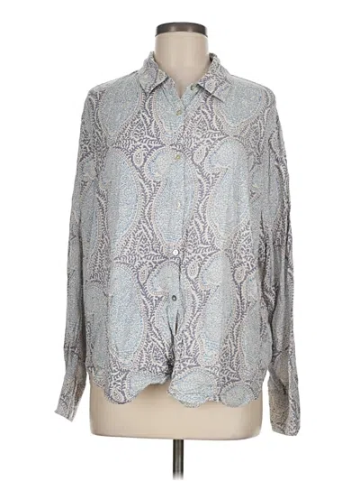 Pre-owned Splendid Long Sleeve Blouse In Silver