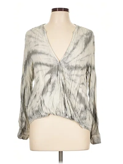 Pre-owned Splendid Long Sleeve Blouse In Silver
