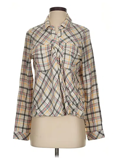 Pre-owned Splendid Long Sleeve Blouse In Tan
