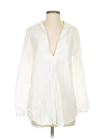 Pre-owned Splendid Long Sleeve Blouse In White