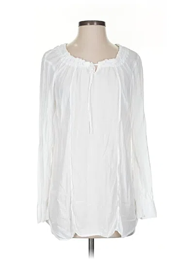 Pre-owned Splendid Long Sleeve Blouse In White
