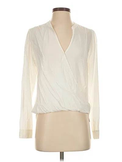 Pre-owned Splendid Long Sleeve Blouse In White