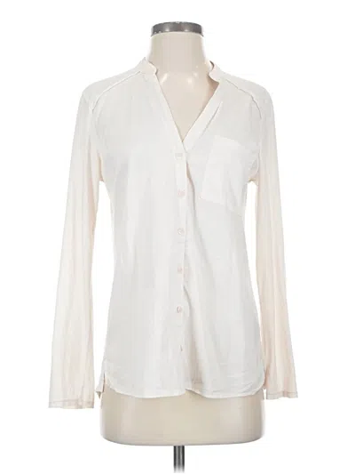 Pre-owned Splendid Long Sleeve Blouse In White