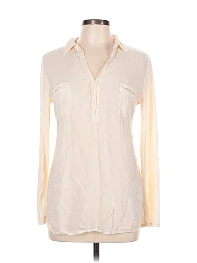 Pre-owned Splendid Long Sleeve Blouse In White