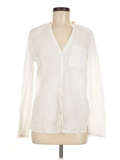 Pre-owned Splendid Long Sleeve Blouse In White