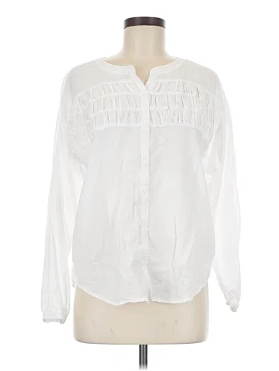 Pre-owned Splendid Long Sleeve Blouse In White