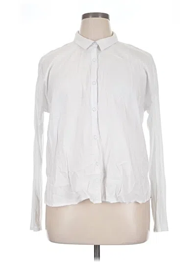 Pre-owned Splendid Long Sleeve Blouse In White
