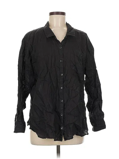 Pre-owned Splendid Long Sleeve Button Down Shirt In Black