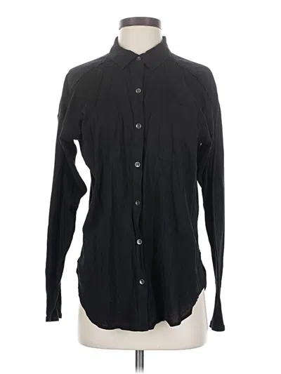 Pre-owned Splendid Long Sleeve Button Down Shirt In Black