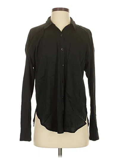 Pre-owned Splendid Long Sleeve Button Down Shirt In Black