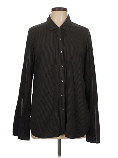 Pre-owned Splendid Long Sleeve Button Down Shirt In Black