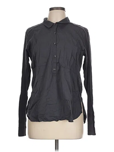 Pre-owned Splendid Long Sleeve Button Down Shirt In Black