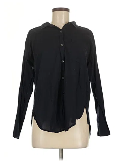 Pre-owned Splendid Long Sleeve Button Down Shirt In Black