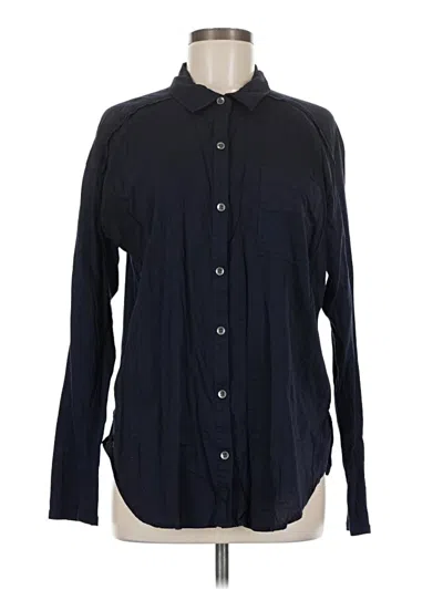 Pre-owned Splendid Long Sleeve Button Down Shirt In Black
