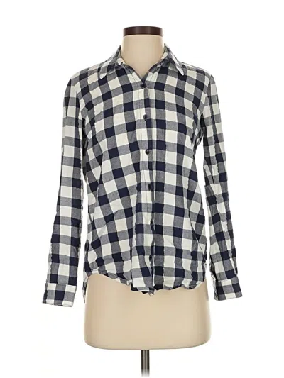 Pre-owned Splendid Long Sleeve Button Down Shirt In Blue