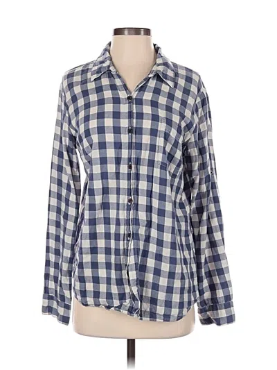 Pre-owned Splendid Long Sleeve Button Down Shirt In Blue