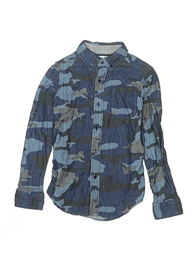 Pre-owned Splendid Kids' Long Sleeve Button Down Shirt In Blue