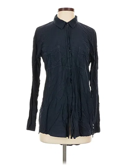 Pre-owned Splendid Long Sleeve Button Down Shirt In Blue