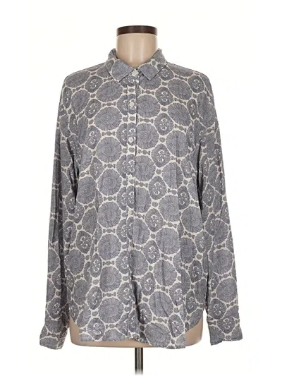 Pre-owned Splendid Long Sleeve Button Down Shirt In Gray