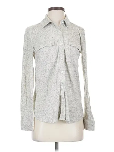 Pre-owned Splendid Long Sleeve Button Down Shirt In Gray