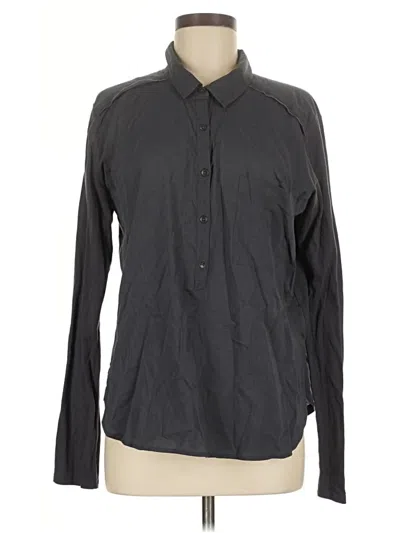 Pre-owned Splendid Long Sleeve Button Down Shirt In Gray