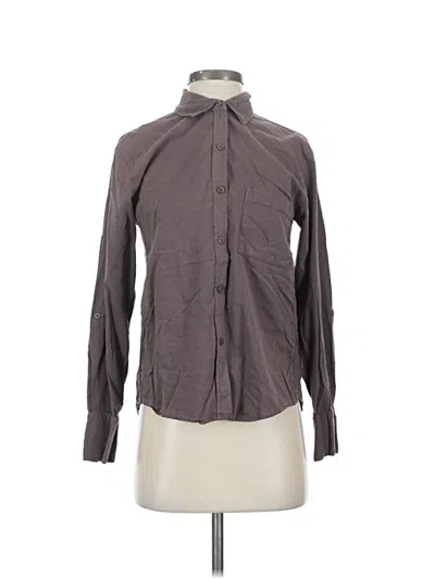 Pre-owned Splendid Long Sleeve Button Down Shirt In Gray