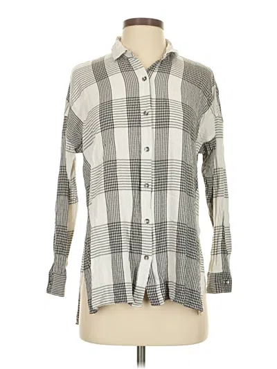 Pre-owned Splendid Long Sleeve Button Down Shirt In Gray