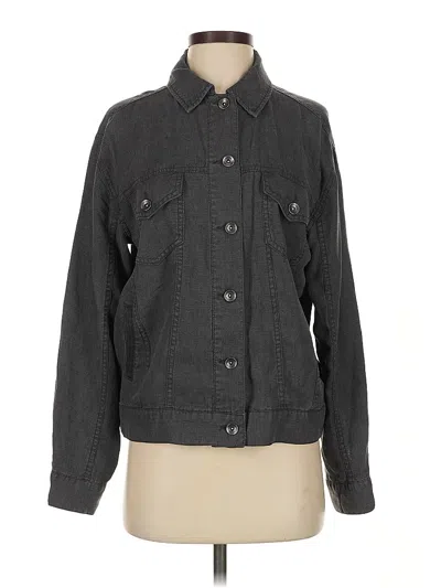 Pre-owned Splendid Long Sleeve Button Down Shirt In Gray