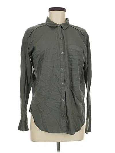 Pre-owned Splendid Long Sleeve Button Down Shirt In Gray
