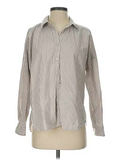 Pre-owned Splendid Long Sleeve Button Down Shirt In Gray