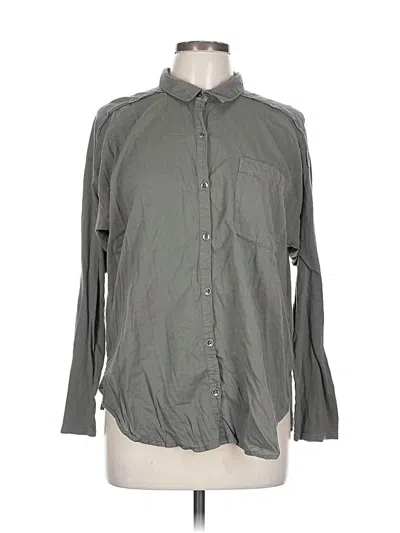 Pre-owned Splendid Long Sleeve Button Down Shirt In Green