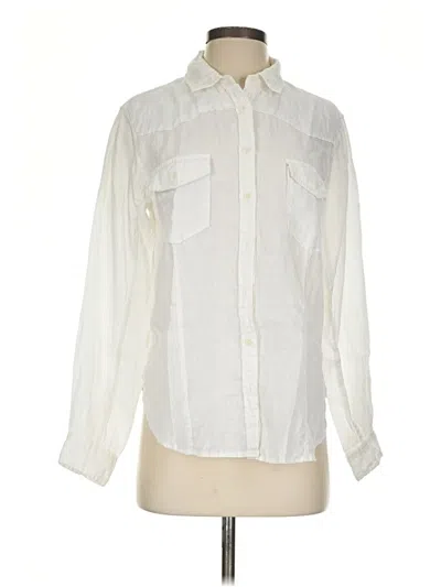 Pre-owned Splendid Long Sleeve Button Down Shirt In Ivory