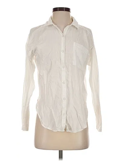 Pre-owned Splendid Long Sleeve Button Down Shirt In Ivory