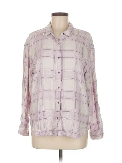 Pre-owned Splendid Long Sleeve Button Down Shirt In Purple