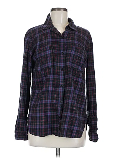 Pre-owned Splendid Long Sleeve Button Down Shirt In Purple