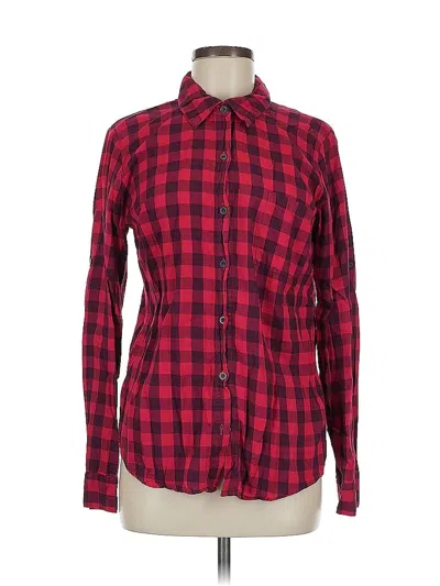 Pre-owned Splendid Long Sleeve Button Down Shirt In Red